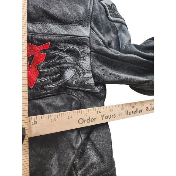 Dainese Jacket Small 46 Leather Motorcycle Drudi Racing Armor Italy MotoGP Devil - Picture 6 of 16